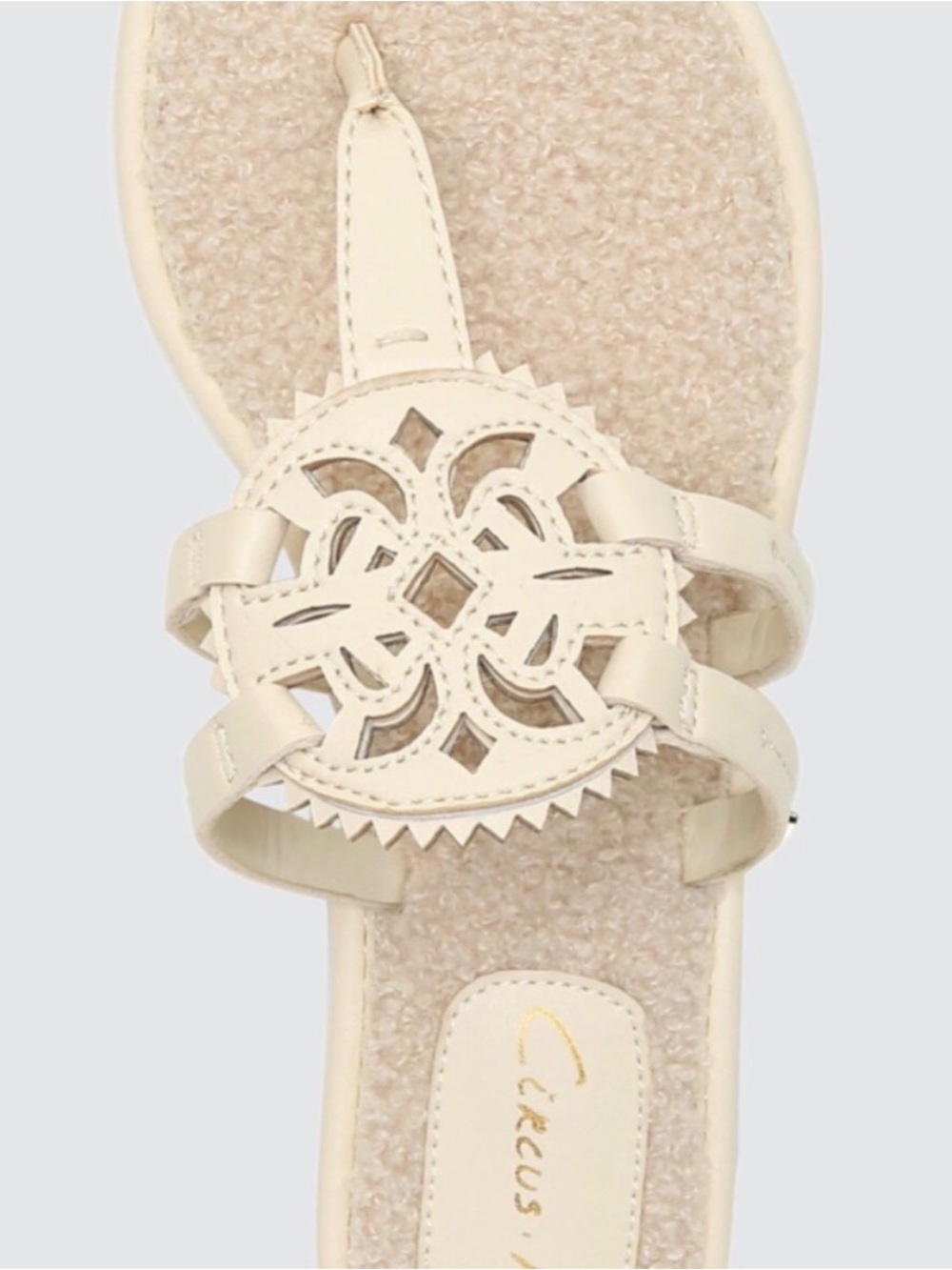 Circus by Sam Edelman Ivory Laser-Cut Medallion Thong Sandal